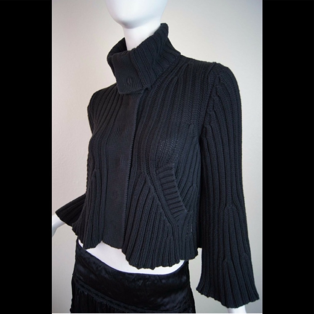A|X  Armani Exchange Cropped Knit Cardigan Jacket